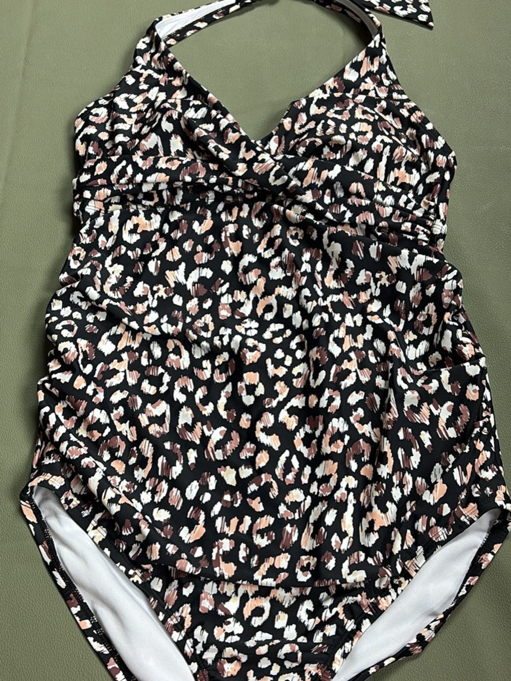 A Pea in the Pod Black Leopard-Print One-Piece Swimsuit